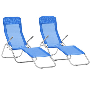 vidaXL Deckchairs Outdoor Lounge Chairs Folding Sunlounger Sunbed Textilene-27