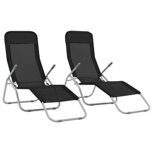 vidaXL Deckchairs Outdoor Lounge Chairs Folding Sunlounger Sunbed Textilene-19