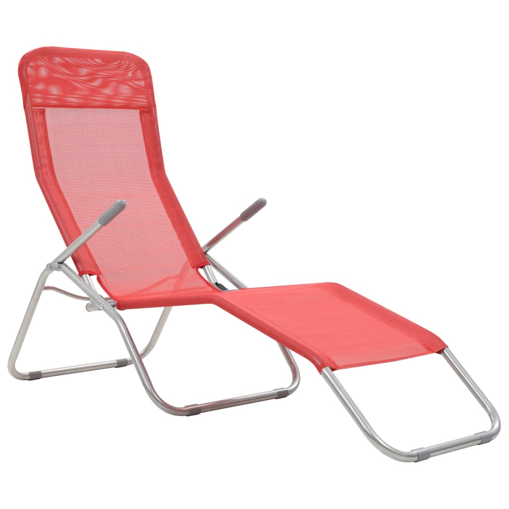 vidaXL Deckchairs Outdoor Lounge Chairs Folding Sunlounger Sunbed Textilene-9
