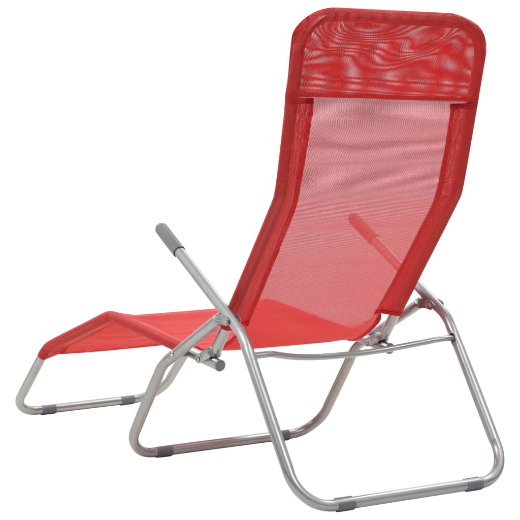 vidaXL Deckchairs Outdoor Lounge Chairs Folding Sunlounger Sunbed Textilene-17