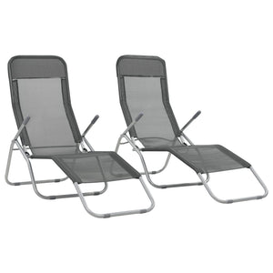 vidaXL Deckchairs Outdoor Lounge Chairs Folding Sunlounger Sunbed Textilene-2