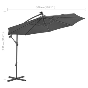 vidaXL Cantilever Umbrella Parasol with Solar LEDs Patio Umbrella Sunshade-92