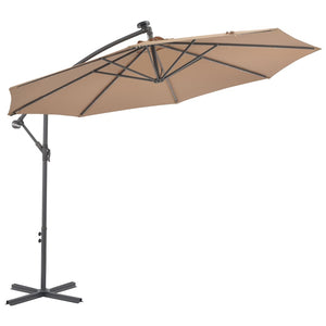 vidaXL Cantilever Umbrella Parasol with Solar LEDs Patio Umbrella Sunshade-74