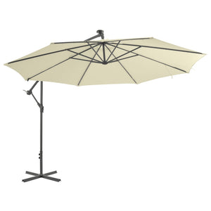vidaXL Cantilever Umbrella Parasol with Solar LEDs Patio Umbrella Sunshade-73