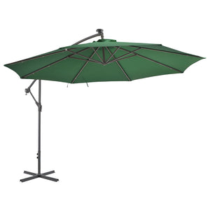 vidaXL Cantilever Umbrella Parasol with Solar LEDs Patio Umbrella Sunshade-14