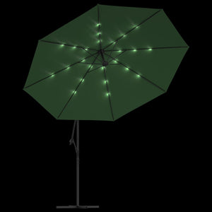 vidaXL Cantilever Umbrella Parasol with Solar LEDs Patio Umbrella Sunshade-30