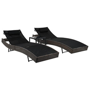 vidaXL Patio Lounge Chairs with Adjustable Backrest Sunloungers Textilene-2