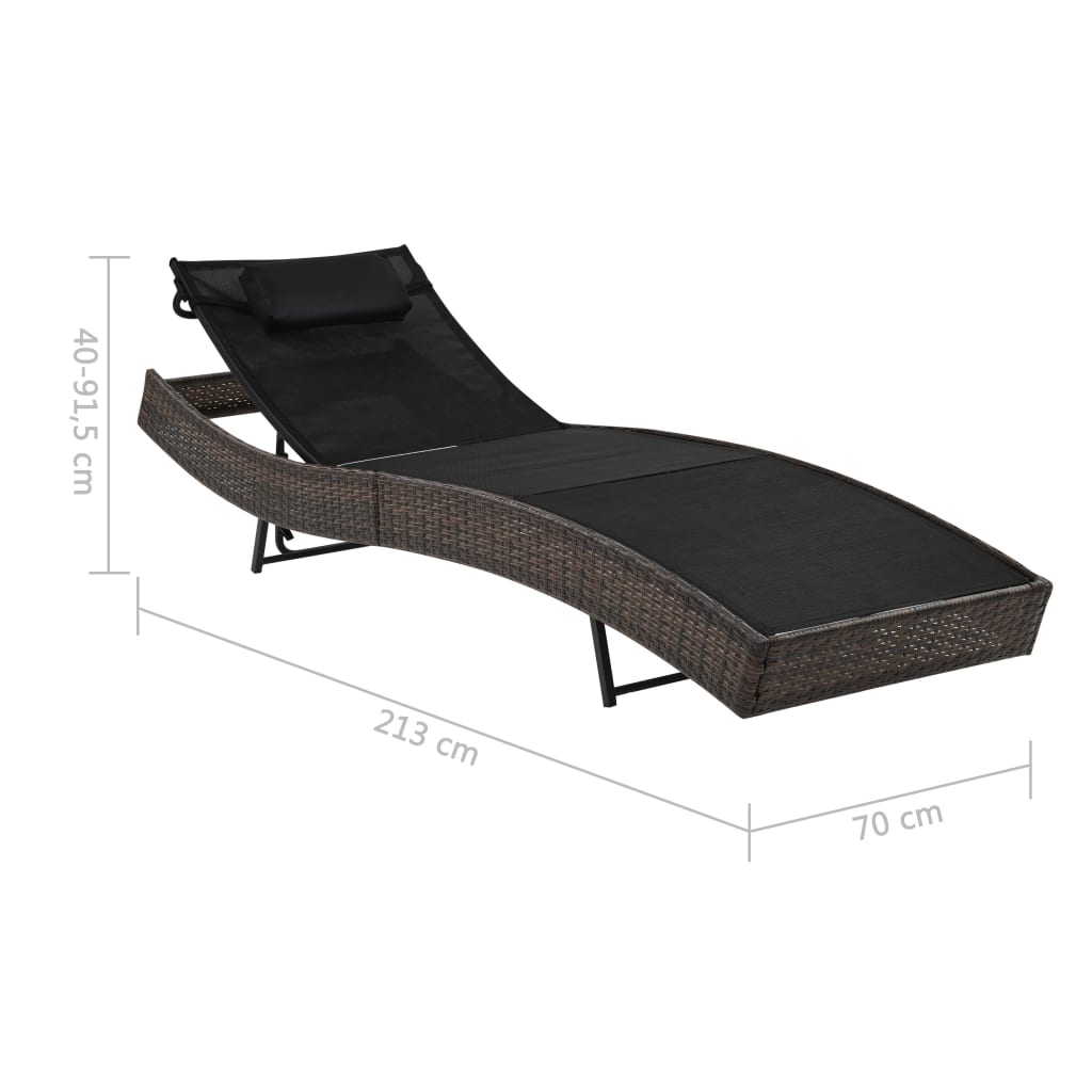 vidaXL Patio Lounge Chairs with Adjustable Backrest Sunloungers Textilene-22