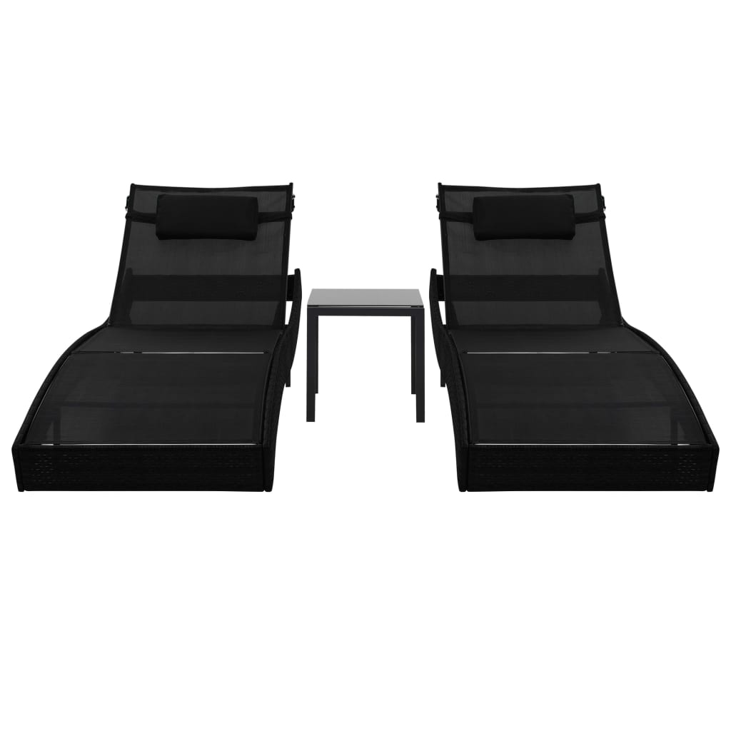 vidaXL Patio Lounge Chairs with Adjustable Backrest Sunloungers Textilene-14