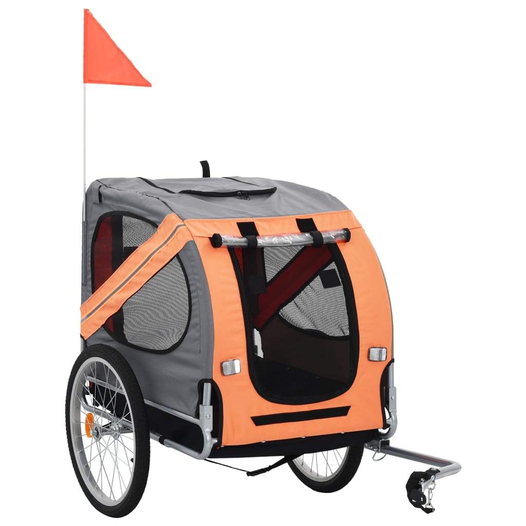 vidaXL Dog Bike Trailer Foldable Dog Bicycle Carrier Dog Buggy Cart for Bike-0