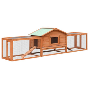 vidaXL Rabbit Hutch Bunny Cage with Pull Out Tray Rabbit Enclosure Solid Wood-14