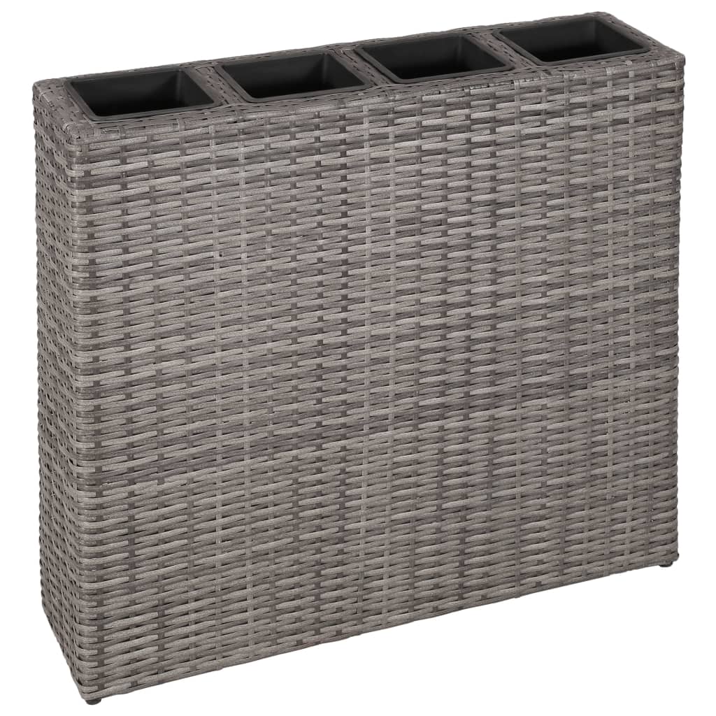 vidaXL Planter Patio Outdoor Flower Box with Removable Inner Pots Poly Rattan-13