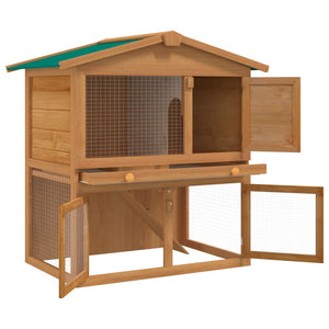 vidaXL Rabbit Hutch Bunny Cage with Pull Out Tray Pet House Solid Pine Wood-7