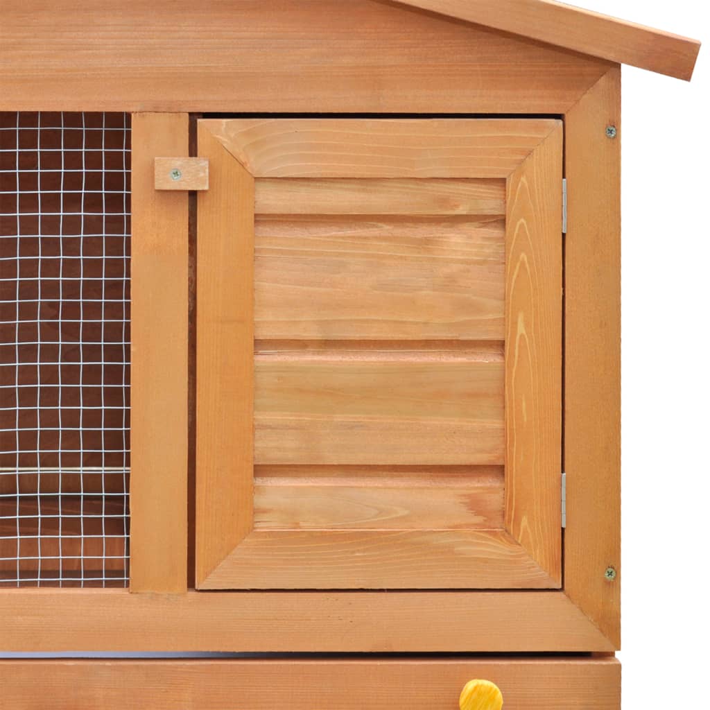 vidaXL Rabbit Hutch Bunny Cage with Pull Out Tray Pet House Solid Pine Wood-16