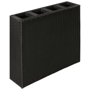 vidaXL Planter Patio Outdoor Flower Box with Removable Inner Pots Poly Rattan-7
