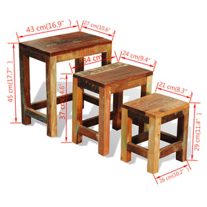 vidaXL Nesting Table Set 3 Pieces Vintage Reclaimed Wood-8