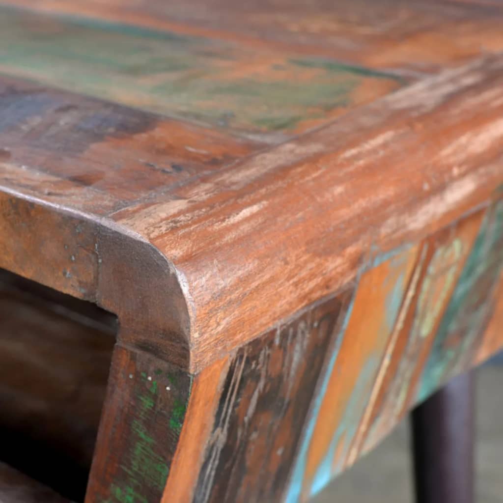 vidaXL Reclaimed Wood Desk with Iron Legs-1