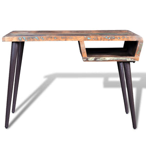 vidaXL Reclaimed Wood Desk with Iron Legs-2