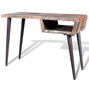 vidaXL Reclaimed Wood Desk with Iron Legs-3