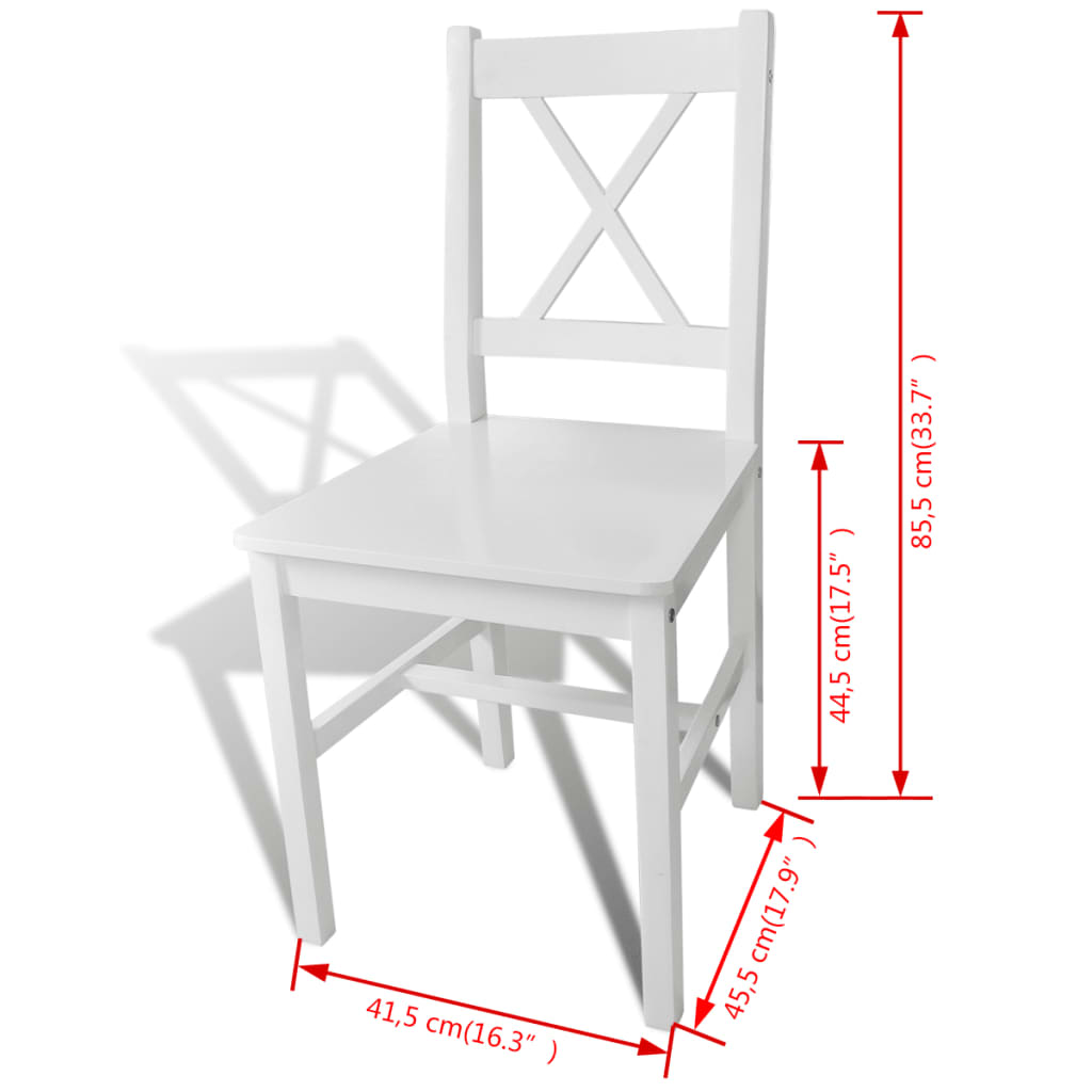 vidaXL Dining Chairs Accent Chair with Curved Slat Back for Kitchen Pinewood-24