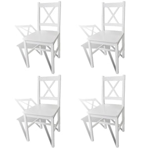 vidaXL Dining Chairs Accent Chair with Curved Slat Back for Kitchen Pinewood-17