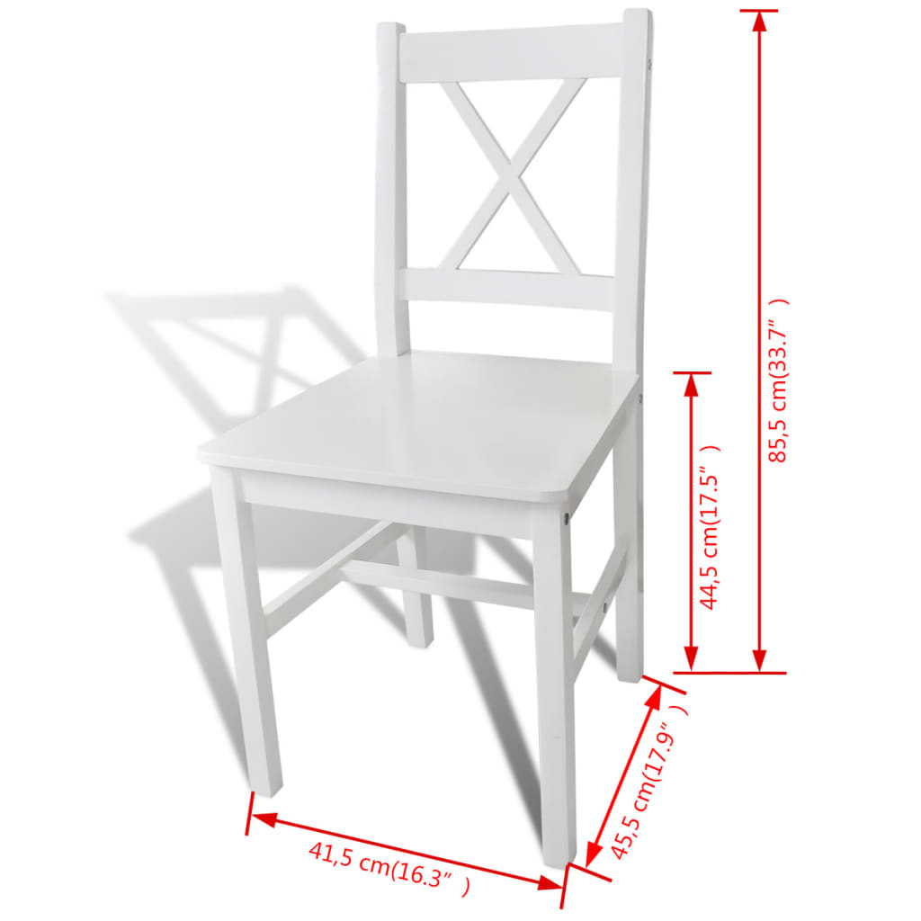 vidaXL Dining Chairs Accent Chair with Curved Slat Back for Kitchen Pinewood-37