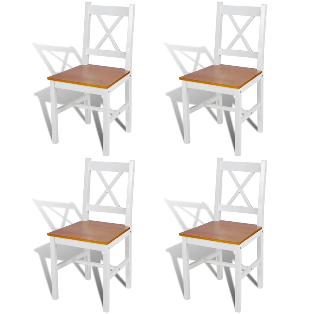 vidaXL Dining Chairs Accent Chair with Curved Slat Back for Kitchen Pinewood-41