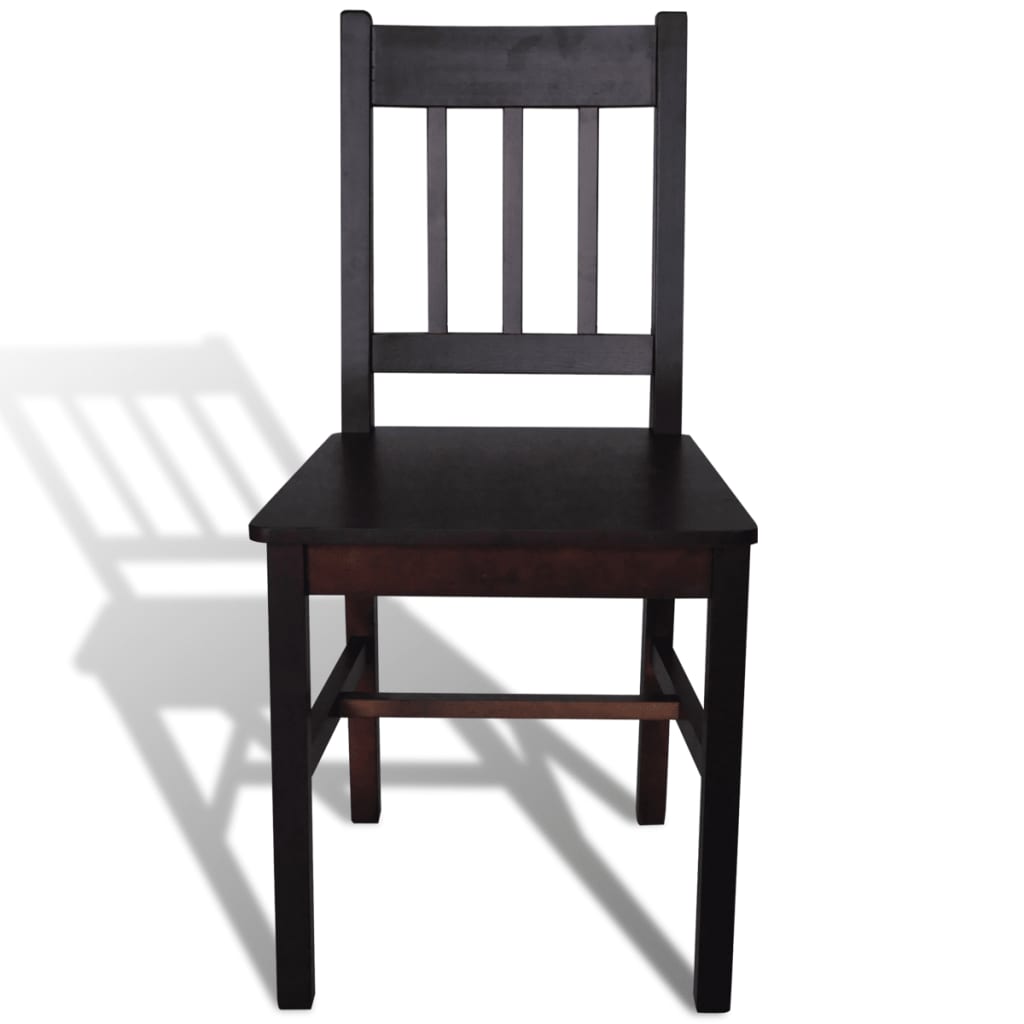 vidaXL Dining Chairs Accent Chair with Curved Slat Back for Kitchen Pinewood-46