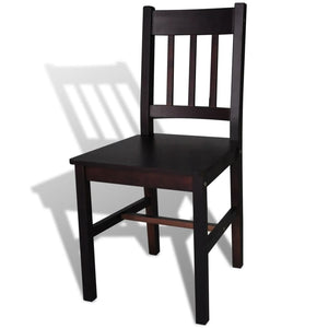 vidaXL Dining Chairs Accent Chair with Curved Slat Back for Kitchen Pinewood-1