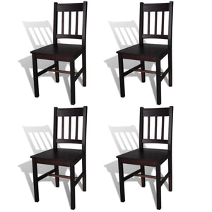 vidaXL Dining Chairs Accent Chair with Curved Slat Back for Kitchen Pinewood-29