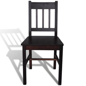 vidaXL Dining Chairs Accent Chair with Curved Slat Back for Kitchen Pinewood-43