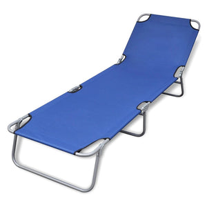 vidaXL Patio Lounge Chair Folding Sunlounger Outdoor Poolside Sunbed Steel-43