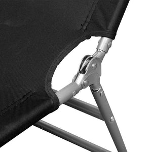 vidaXL Patio Lounge Chair Folding Sunlounger Outdoor Poolside Sunbed Steel-28