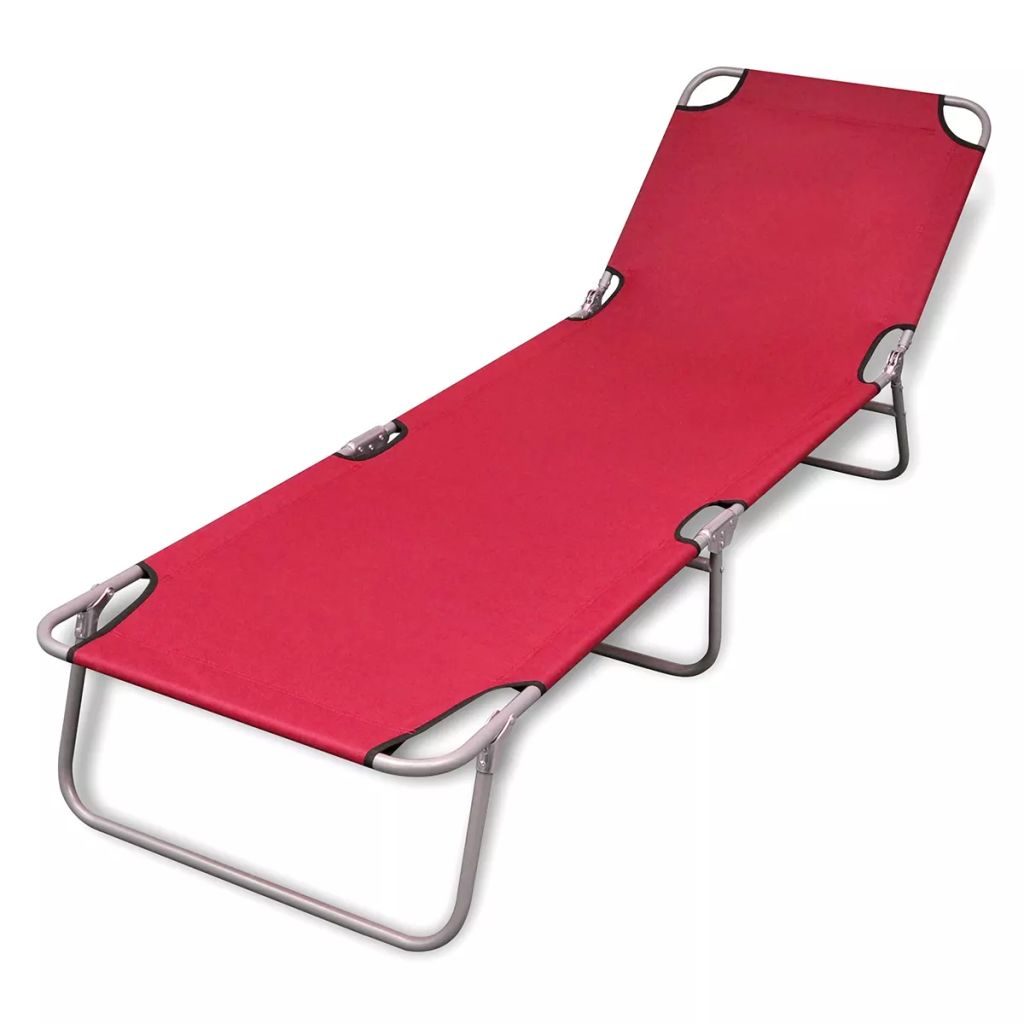 vidaXL Patio Lounge Chair Folding Sunlounger Outdoor Poolside Sunbed Steel-25