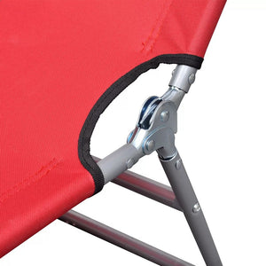 vidaXL Patio Lounge Chair Folding Sunlounger Outdoor Poolside Sunbed Steel-37