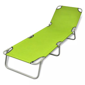 vidaXL Patio Lounge Chair Folding Sunlounger Outdoor Poolside Sunbed Steel-38