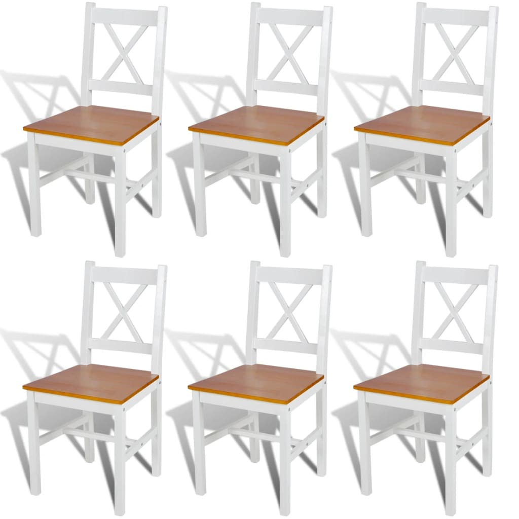 vidaXL Dining Chairs Accent Chair with Curved Slat Back for Kitchen Pinewood-40