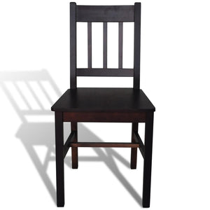 vidaXL Dining Chairs Accent Chair with Curved Slat Back for Kitchen Pinewood-25