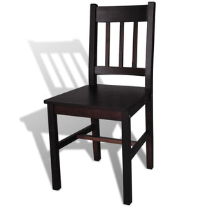 vidaXL Dining Chairs Accent Chair with Curved Slat Back for Kitchen Pinewood-30