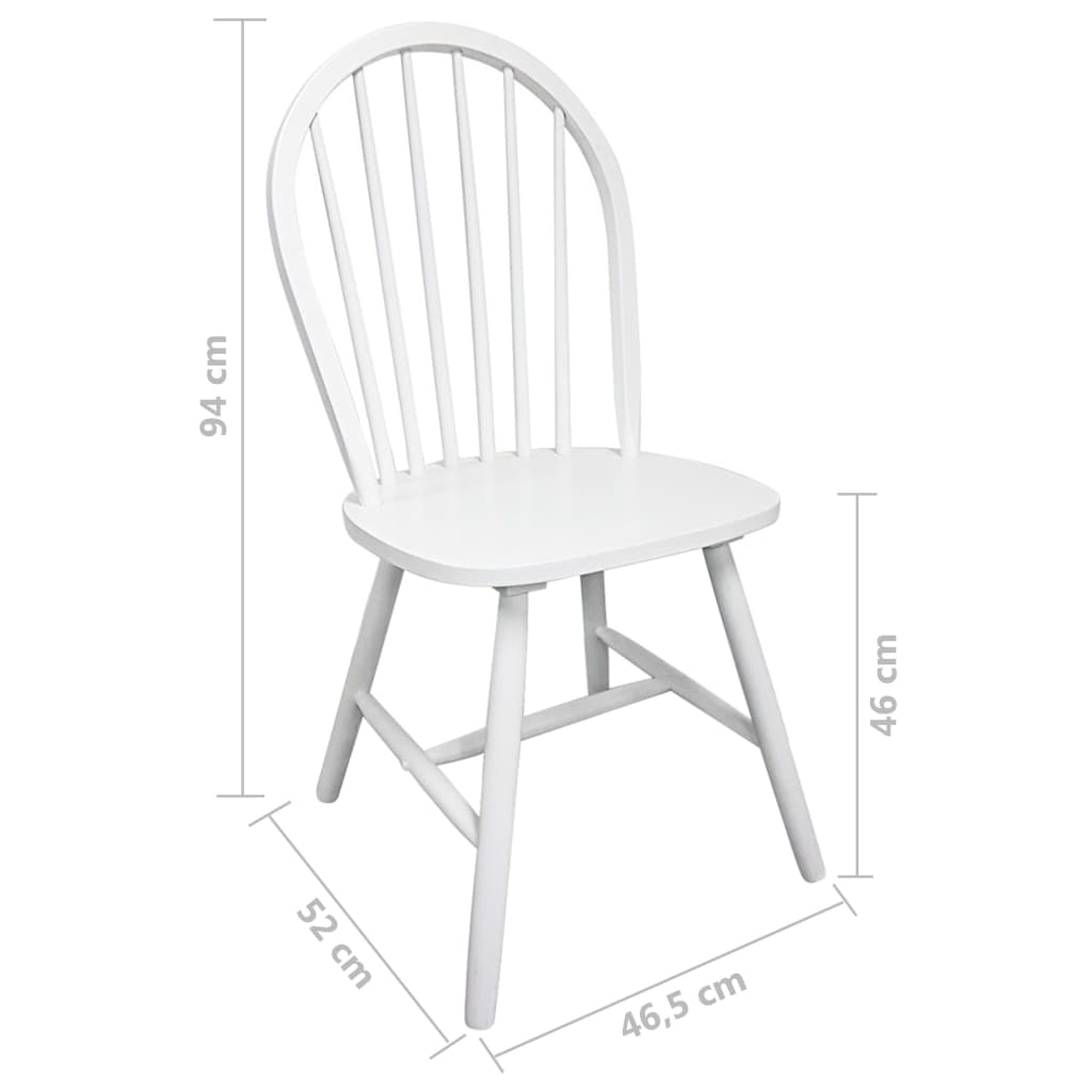vidaXL 291745 2/4/6 pcs Wooden Dining Chairs Round White-16