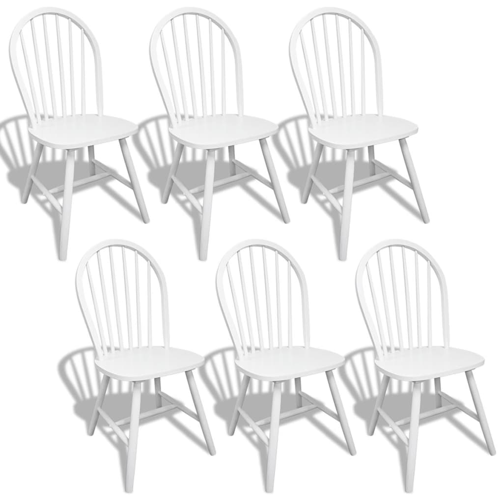 vidaXL 291745 2/4/6 pcs Wooden Dining Chairs Round White-13