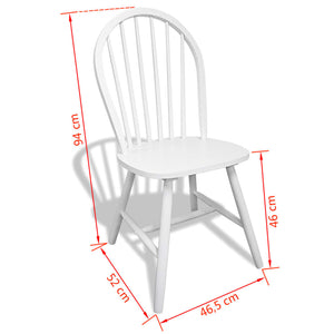 vidaXL 291745 2/4/6 pcs Wooden Dining Chairs Round White-17