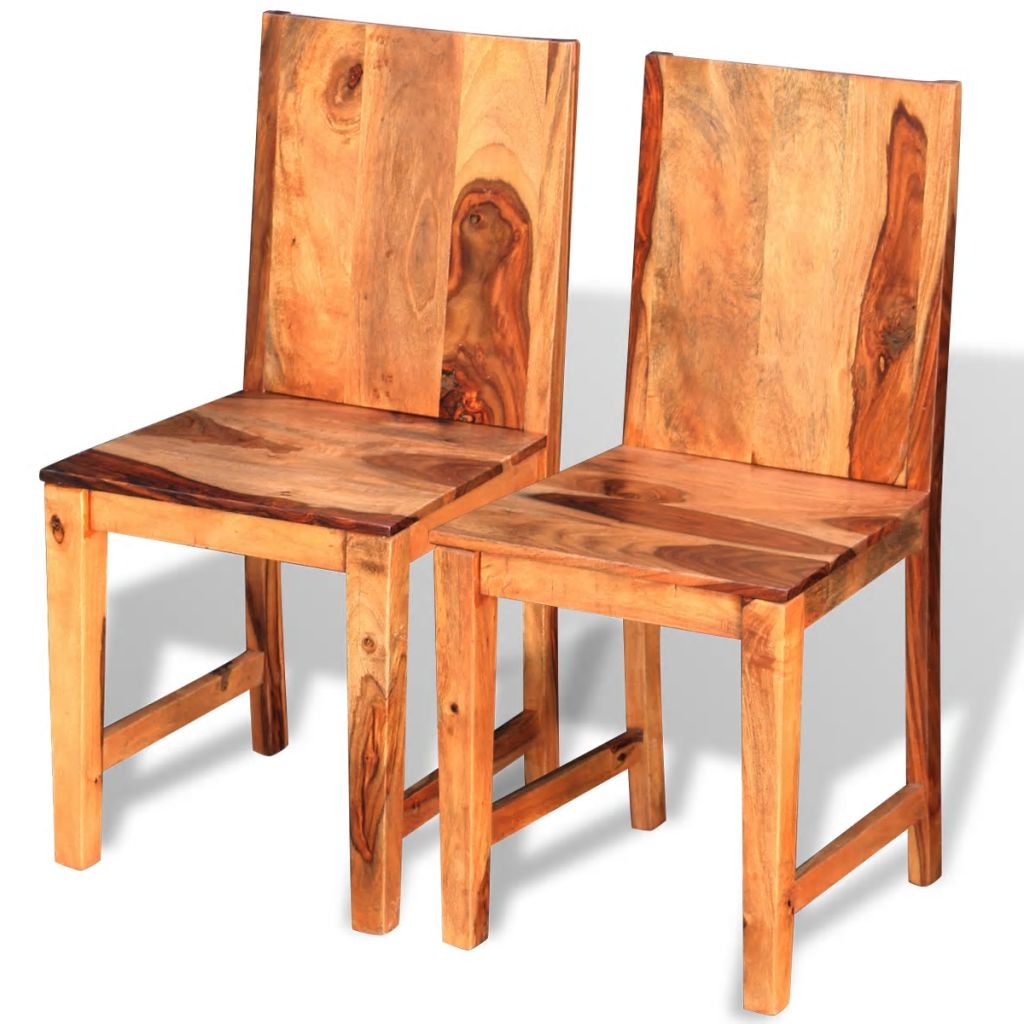 vidaXL Dining Chairs 2 pcs Solid Sheesham Wood-2