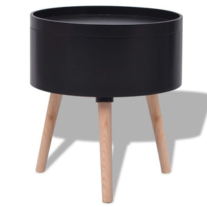 vidaXL Side Table Sofa End Table Accent Coffee Table with Serving Tray Round-3