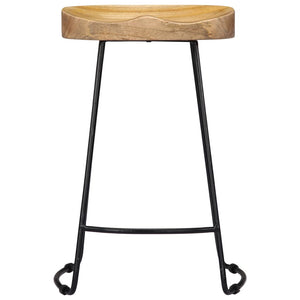 vidaXL Bar Stool Bar Seat Counter Height Island Stool for Pub Solid Mango Wood-13