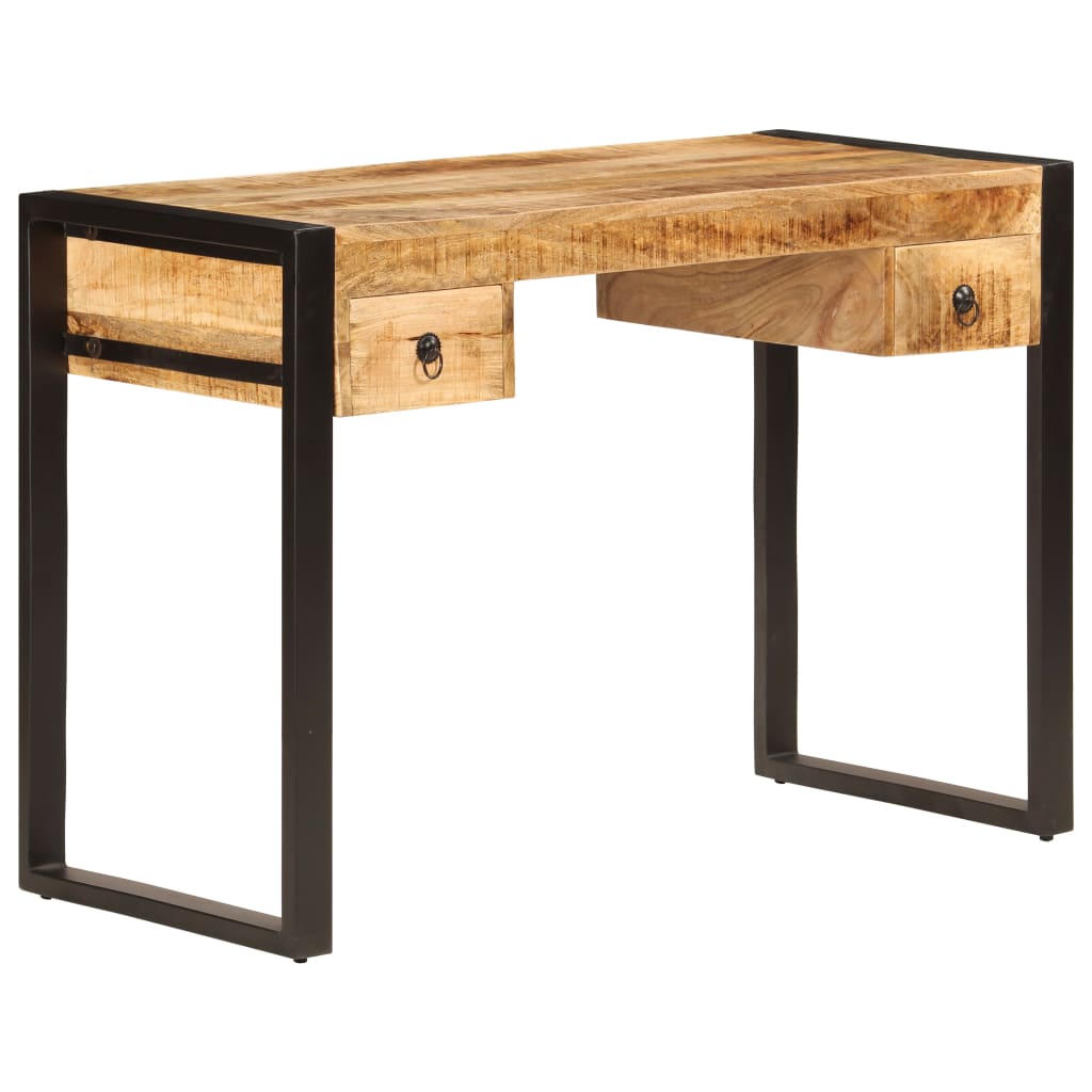 vidaXL Desk with 2 Drawers 43.3"x19.7"x30.3" Solid Mango Wood-10