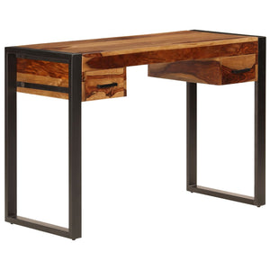 vidaXL Desk with 2 Drawers 43.3"x19.7"x30.3" Solid Sheesham Wood-0