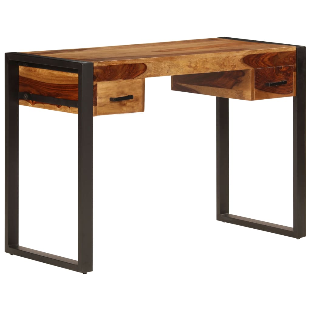vidaXL Desk with 2 Drawers 43.3"x19.7"x30.3" Solid Sheesham Wood-9