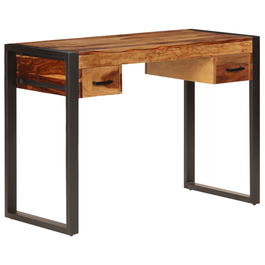 vidaXL Desk with 2 Drawers 43.3"x19.7"x30.3" Solid Sheesham Wood-10