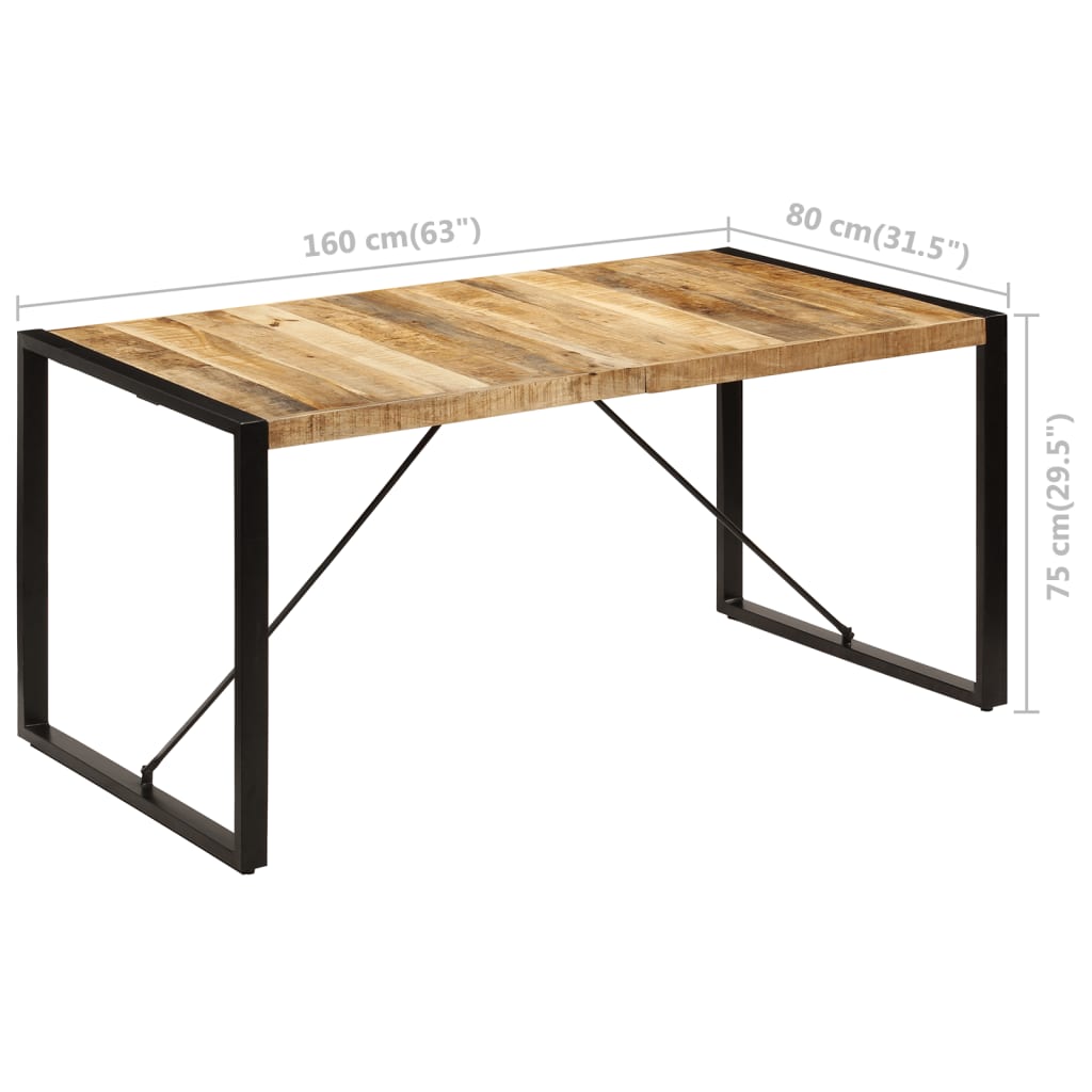 vidaXL Dining Table 63"x31.5"x29.5" Solid Mango Wood-0